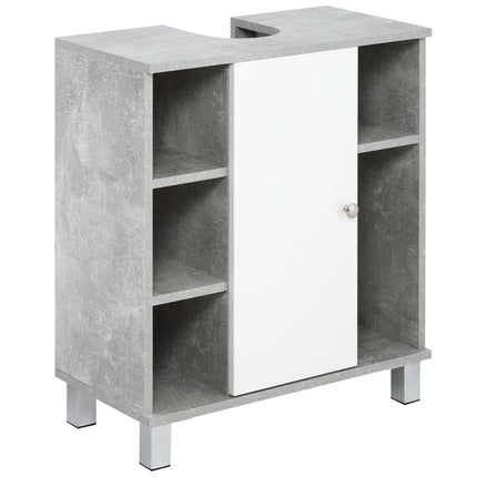 Grau-weißer Badezimmerschrank, verstellbare Einlegeböden