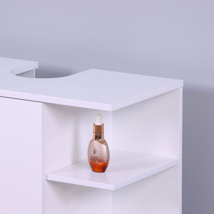 Waschbeckenunterschrank mit Tür und 6 offenen Fächern, MDF