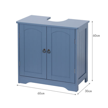 Waschtischunterschrank mit Regal – Weißes MDF, Siphonausschnitt