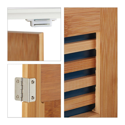 Meuble vasque avec portes en bambou