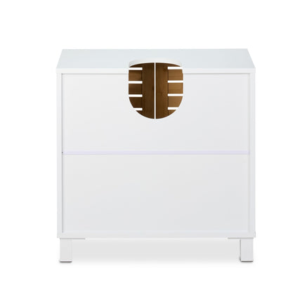 Meuble vasque avec portes en bambou