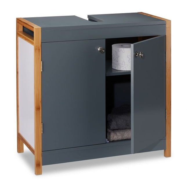 Meuble sous-vasque avec cadre en bambou
