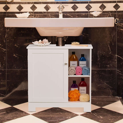 Washbasin cabinet with door & 4 compartments