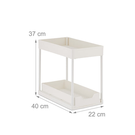 Washbasin shelf with 2 shelves