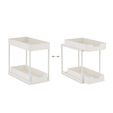 Washbasin shelf with 2 shelves