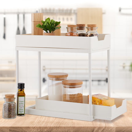 Washbasin shelf with 2 shelves