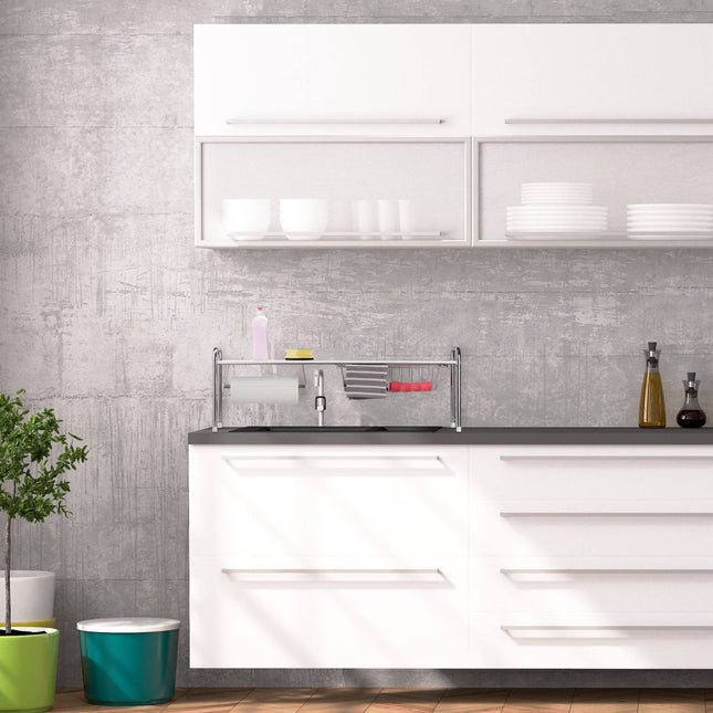 Étagère de lavabo avec support pour essuie-tout