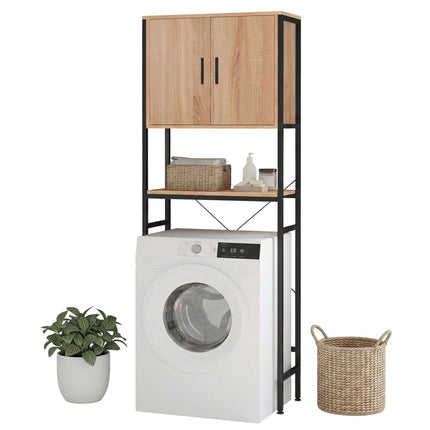 Washer Cabinet with Doors, Wood-Effect Finish, MDF & Metal