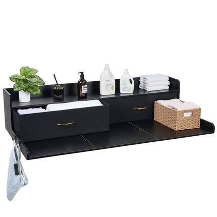 Washer Dryer Countertop 137 x 69.9 cm, 2 Drawers, Shelf