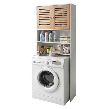 Washing Machine Cabinet, 2 Doors, Adjustable Shelves