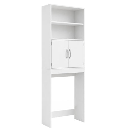 Washing Machine Cabinet, 2 Doors, White, Engineered Wood