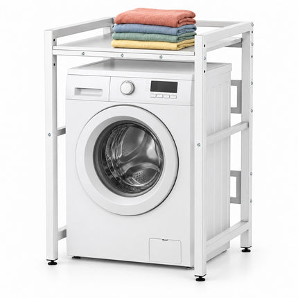 Washing Machine Shelf, Height-Adjustable to 3 Levels, White, 300 kg Load