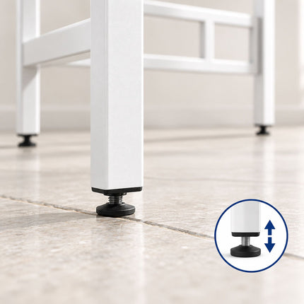 Washing Machine Shelf, Height-Adjustable to 3 Levels, White, 300 kg Load