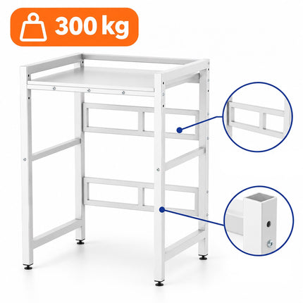 Washing Machine Shelf, Height-Adjustable to 3 Levels, White, 300 kg Load