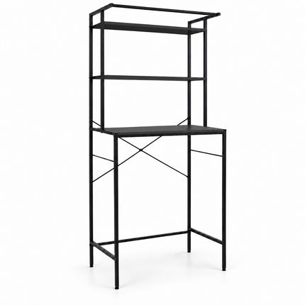 Washing Machine Shelf with 3 Shelves, 161 x 66 x 40 cm, Black
