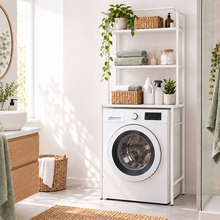 Washing Machine Shelf with 3 Shelves, 161 x 66 x 40 cm, White