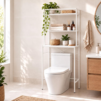 Washing Machine Shelf with 3 Shelves, 161 x 66 x 40 cm, White