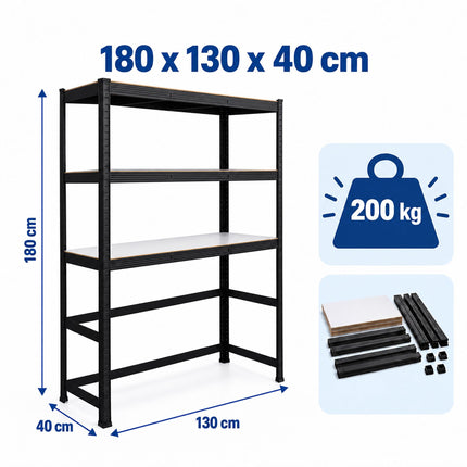 Washing Machine Shelving Unit, Heavy-Duty Steel – Black, Adjustable Shelves