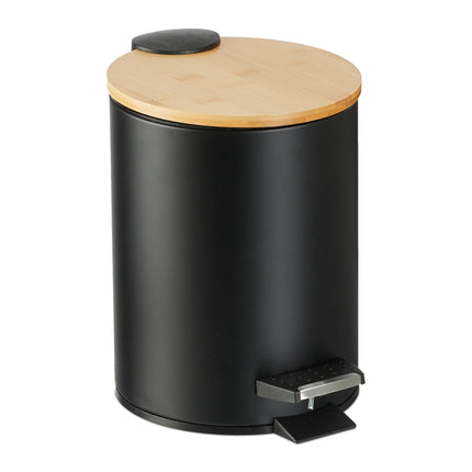 Waste container for bathroom 3 liters with bamboo lid