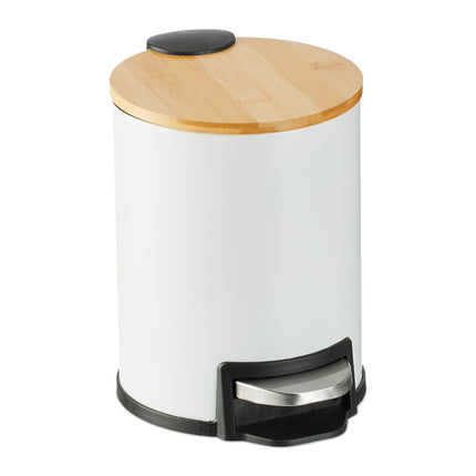 Waste container for bathroom 3 liters with bamboo lid