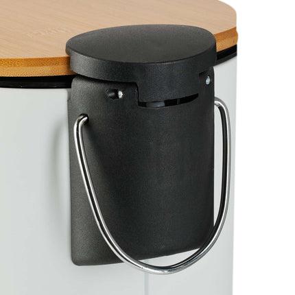 Waste container for bathroom 3 liters with bamboo lid