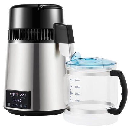 Water Distiller 4L, 1.5L/H Timer, Dual-Temp
