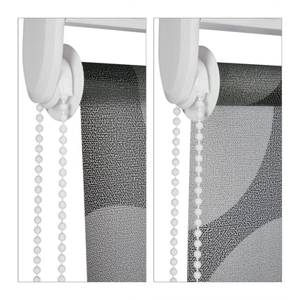 Water-Repellent Bath Roller Blind, Grey Dots Design