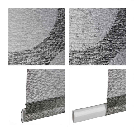 Water-Repellent Bath Roller Blind, Grey Dots Design