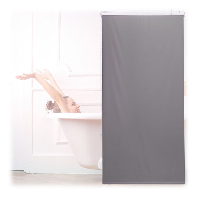 Wasserabweisendes Badezimmer-Rollo, Grau