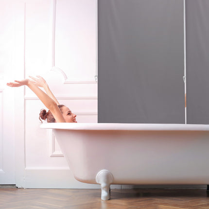 Wasserabweisendes Badezimmer-Rollo, Grau