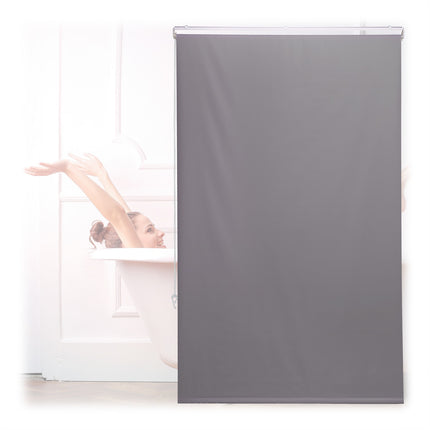 Water-Repellent Bathroom Roller Blind, Grey, Space-Saving