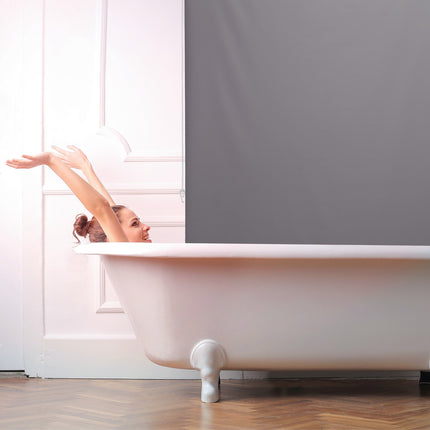 Water-Repellent Bathroom Roller Blind, Grey, Space-Saving