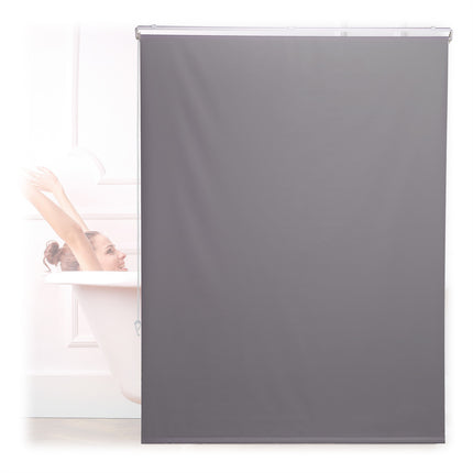 Wasserabweisendes Badezimmer-Rollo, Grau, Platzsparend