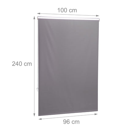 Water-Repellent Bathroom Roller Blind, Grey, Space-Saving