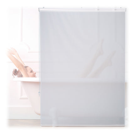 Water-Repellent Bathroom Roller Blind, Translucent White