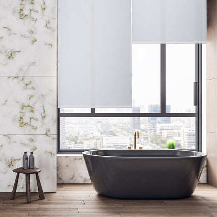 Wasserabweisendes Badezimmer-Rollfadenrollo, lichtdurchlässiges Weiß