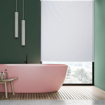 Water-Repellent Bathroom Roller Blind, White, Translucent