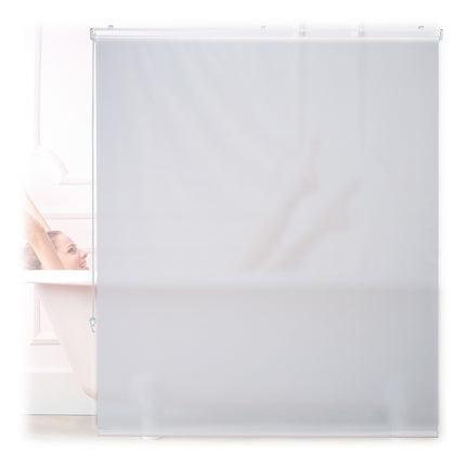 Water-Repellent Bathroom Roller Blind, White, Translucent