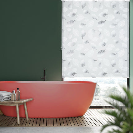Wasserabweisendes graues Rollbild für Badezimmer