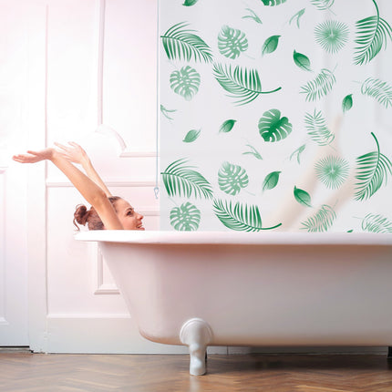 Water-Repellent Leaf Pattern Bath Roller Blind