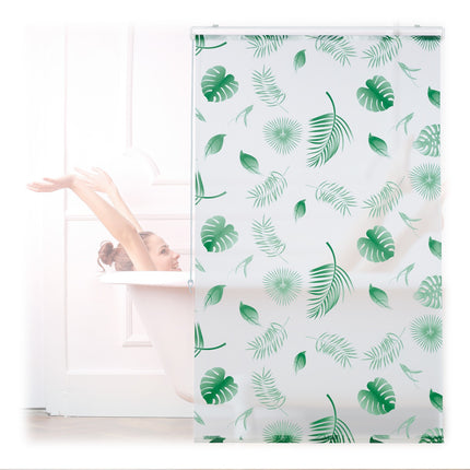 Water-Repellent Leaf Pattern Bath Roller Blind