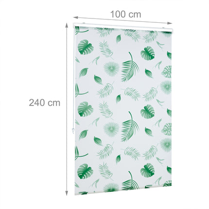 Water-Repellent Leaf Pattern Bath Roller Blind