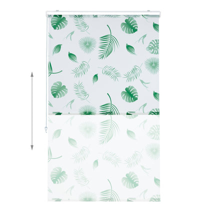 Water-Repellent Leaf Pattern Bath Roller Blind