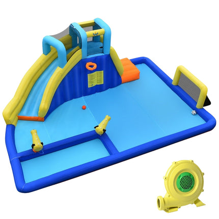 Water park 6-in-1 bouncy castle with blower & water jets & slide 525 x 373 x 203 cm