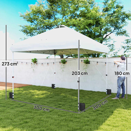 Vodotěsný pop-up altán 3x3m, UV 50+ s pytlíky s pískem