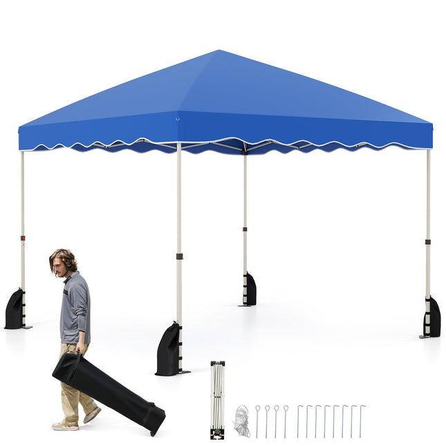 Wasserdichter 3x3m Pop-Up Pavillon mit Rolltasche, Blau