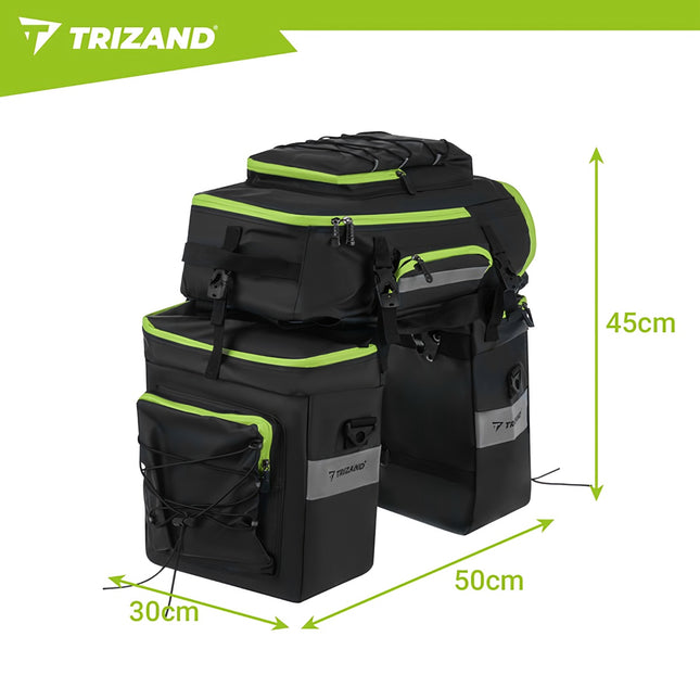 Wasserdichte 65L Fahrradtasche – 3-in-1 Gepäckträgertasche & Rucksack