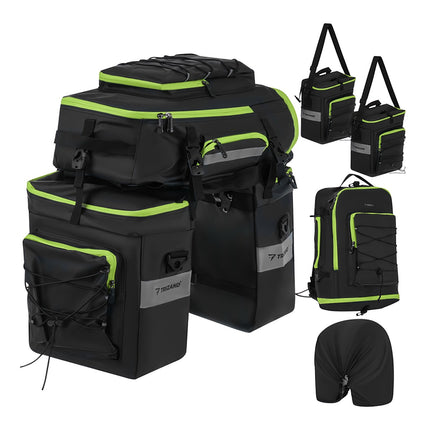 Wasserdichte 65L Fahrradtasche – 3-in-1 Gepäckträgertasche & Rucksack