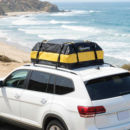 Waterproof Car Roof Cargo Box 425L with Straps, Hooks