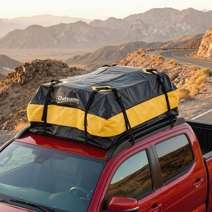 Waterproof Car Roof Cargo Box 425L with Straps, Hooks